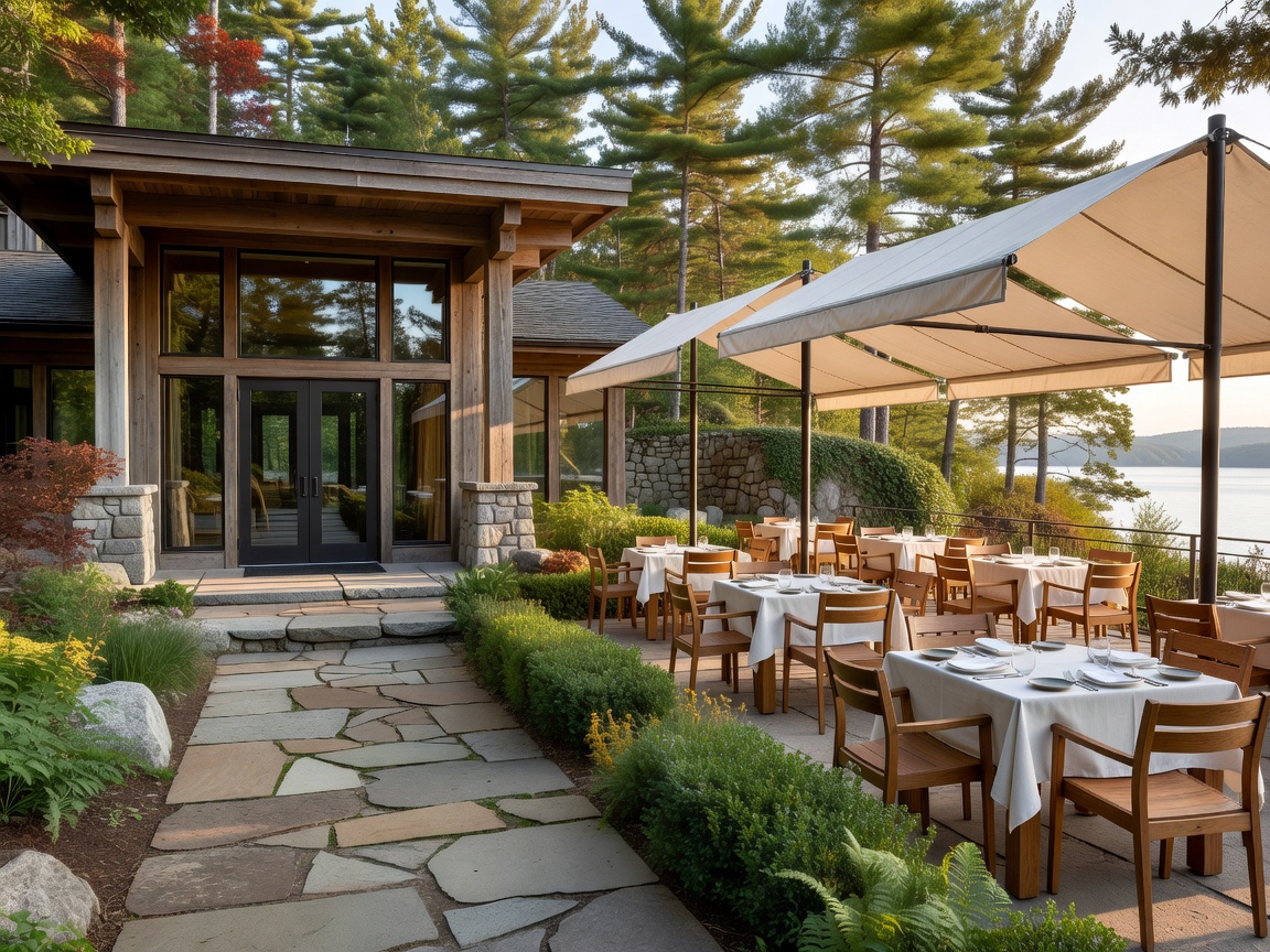 Elegant resort entrance and dining space in New Brunswick