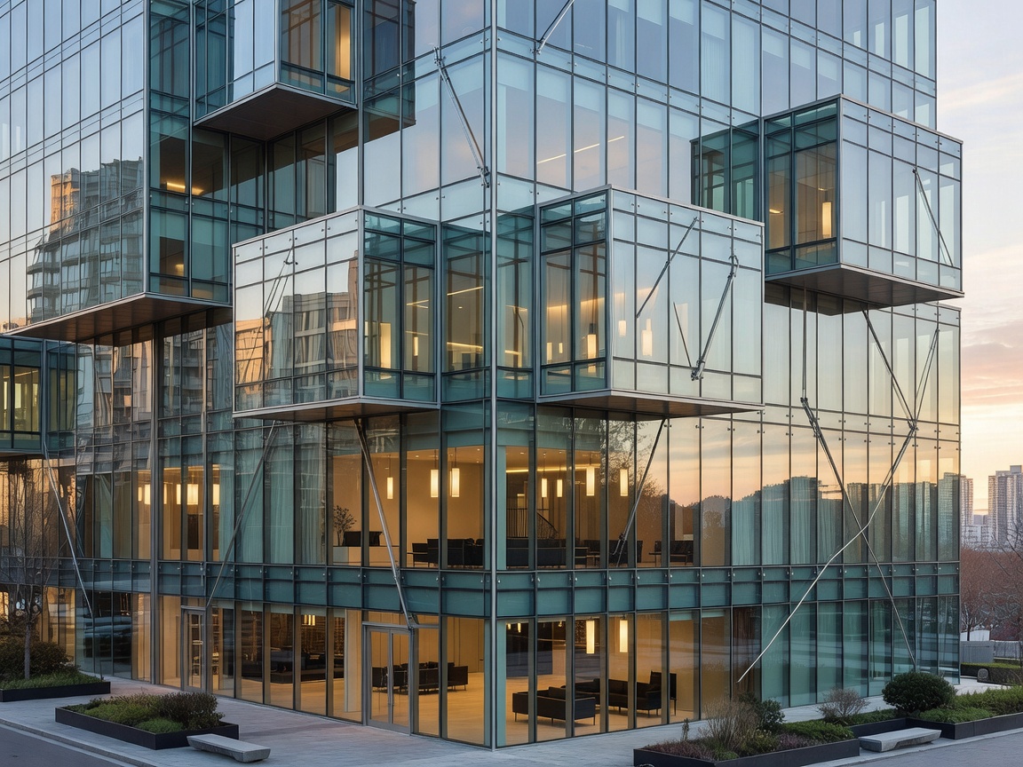 Intricate modern glass exterior of Parq Vancouver resort